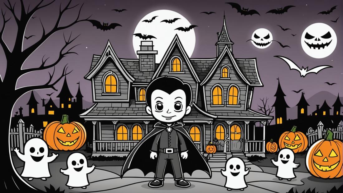 Free coloring page to print A halloween vampire