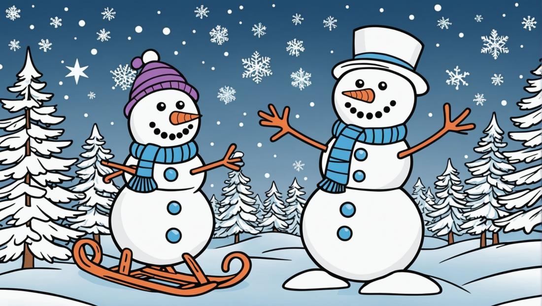 Free coloring page to print A magical winter scavenger hunt for kids