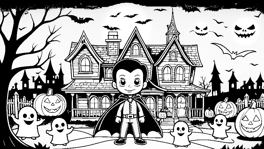 Free coloring page to print A halloween vampire