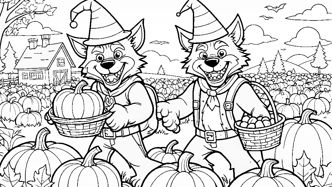 Free coloring page to print A halloween friendly werewolf