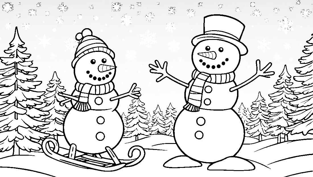 Free coloring page to print A magical winter scavenger hunt for kids