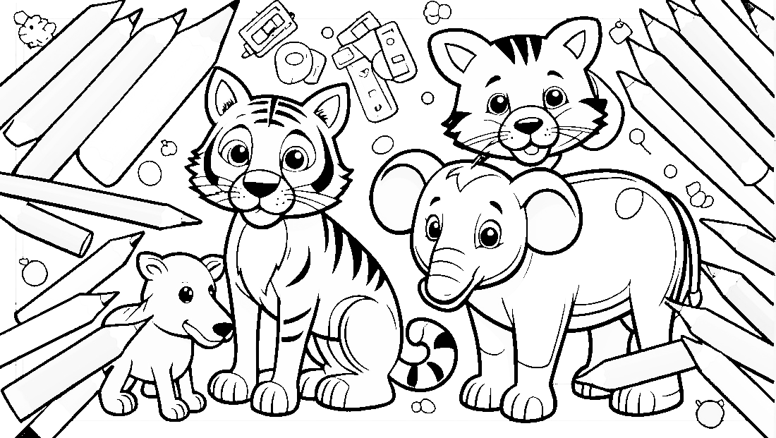 Free coloring page to print “build your own” animal crafts