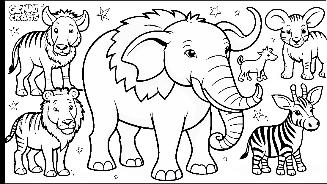 Free coloring page to print “build your own” animal crafts