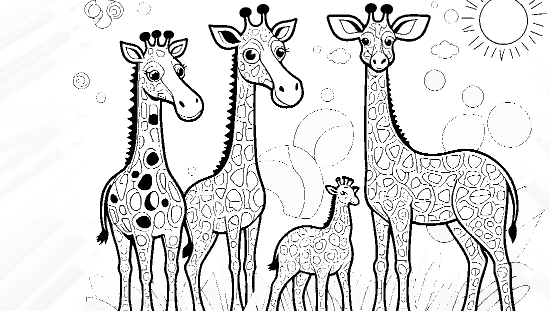 Free coloring page to print An imaginative display of 3D models of animals 