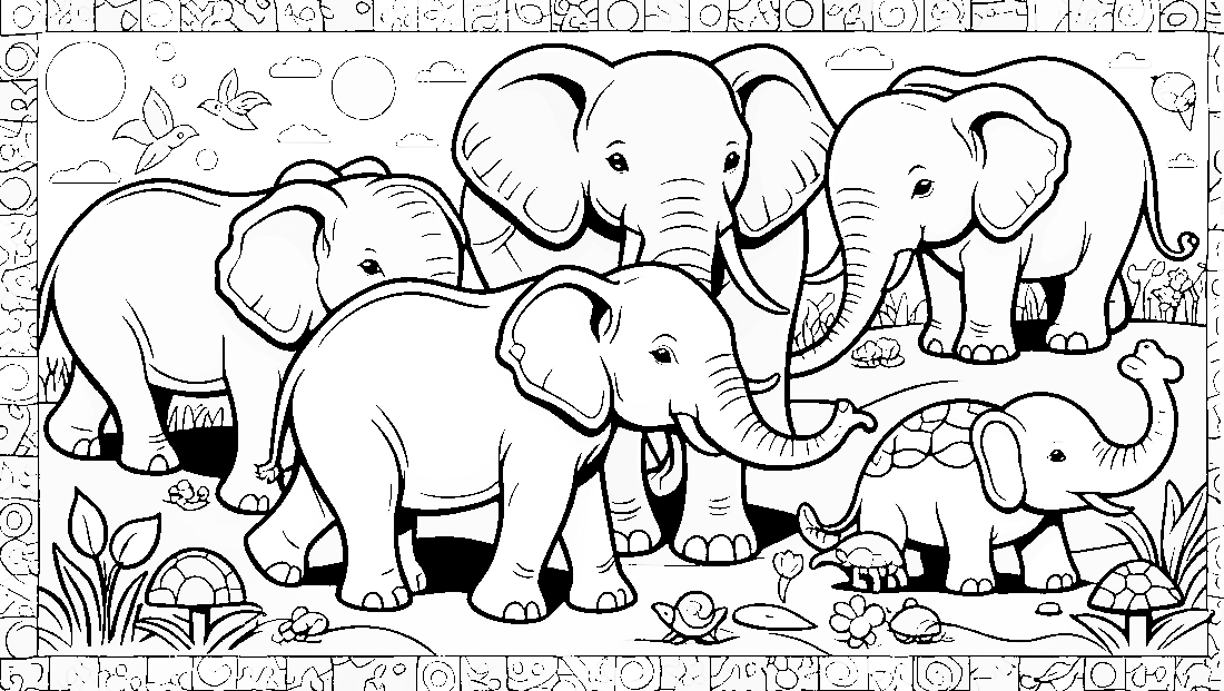 Free coloring page to print A vibrant art gallery showcasing cut-out animal crafts