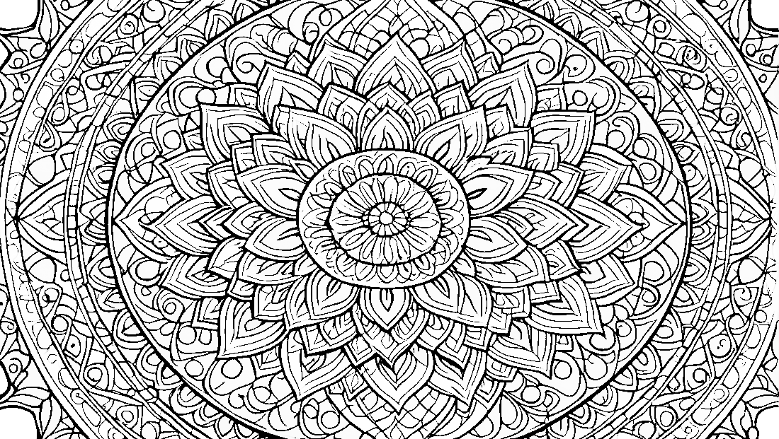 Free coloring page to print Simple mandala with large