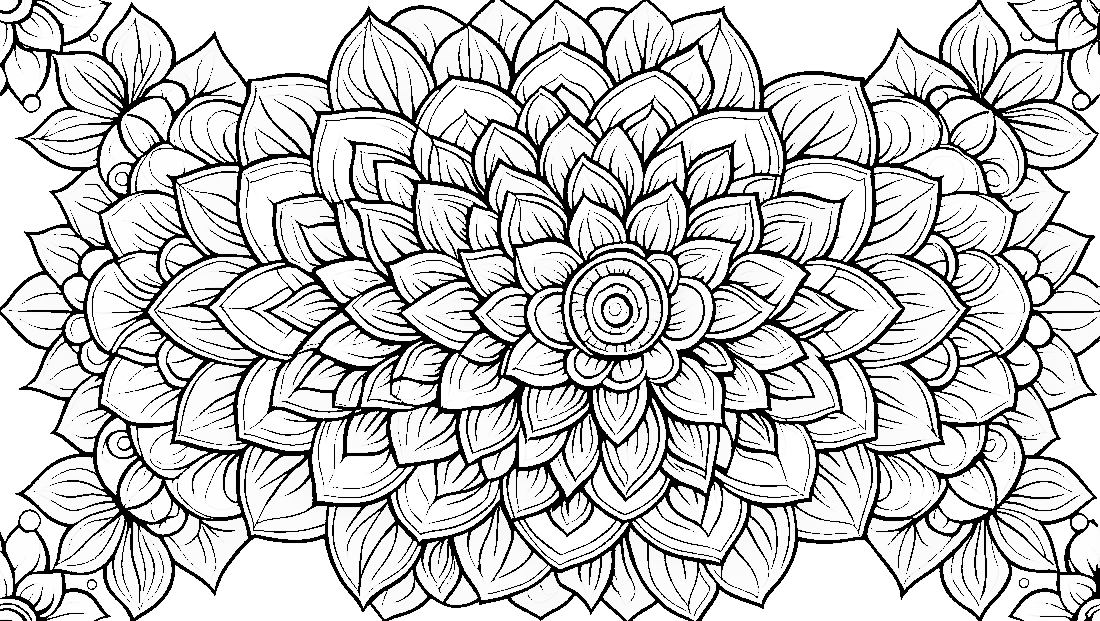 Free coloring page to print Floral mandala with bold