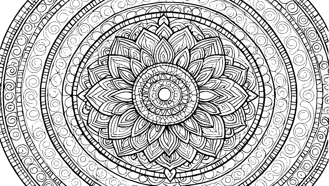 Free coloring page to print Circular mandala with playful