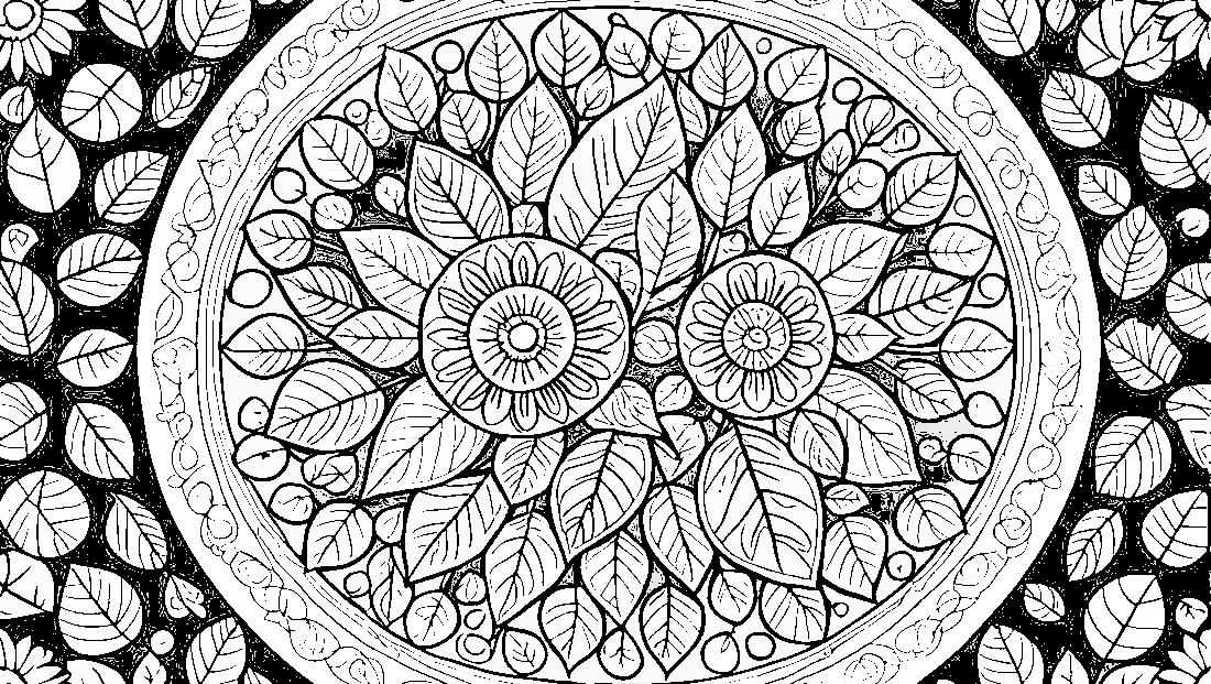 Free coloring page to print Nature-inspired mandala with trees