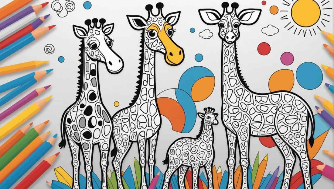 Free coloring page to print An imaginative display of 3D models of animals 