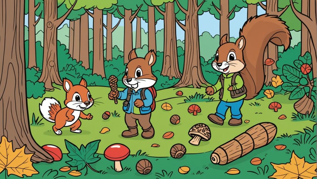 Free coloring page to print A fun forest scavenger hunt