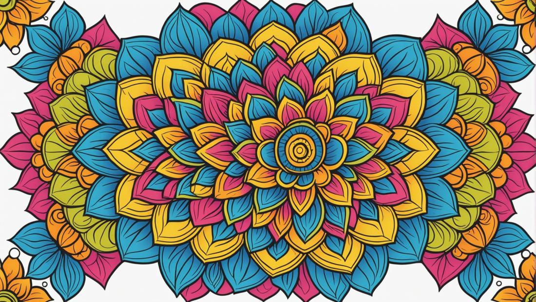 Free coloring page to print Floral mandala with bold