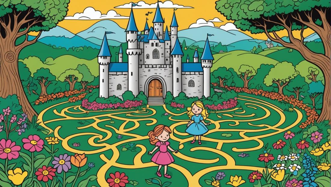 Free coloring page to print A magical fairy tale maze 