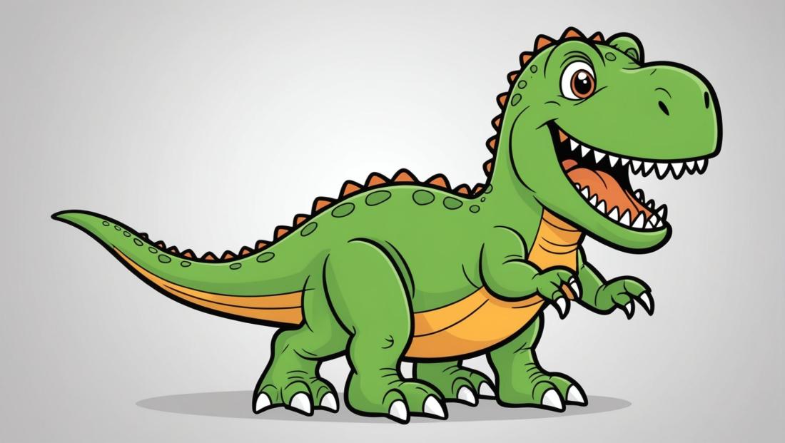 Free coloring page to print Cute T-Rex smiling and