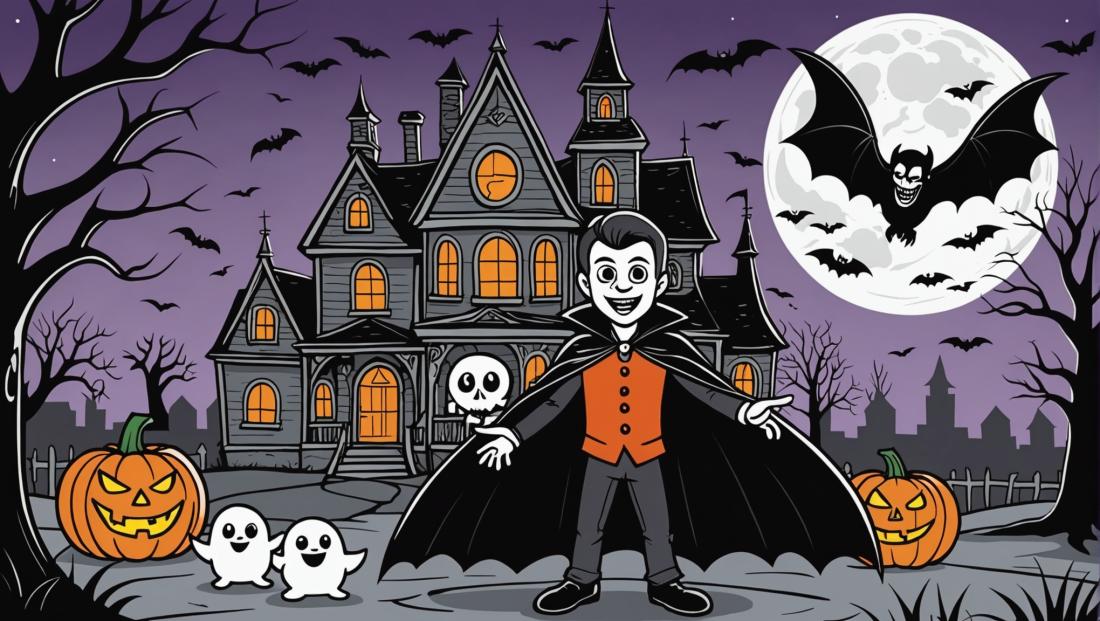 Free coloring page to print A halloween vampire