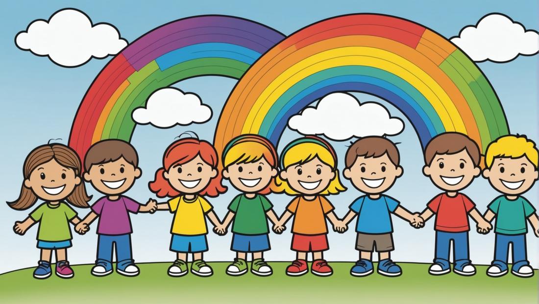 Free coloring page to print simple rainbow only