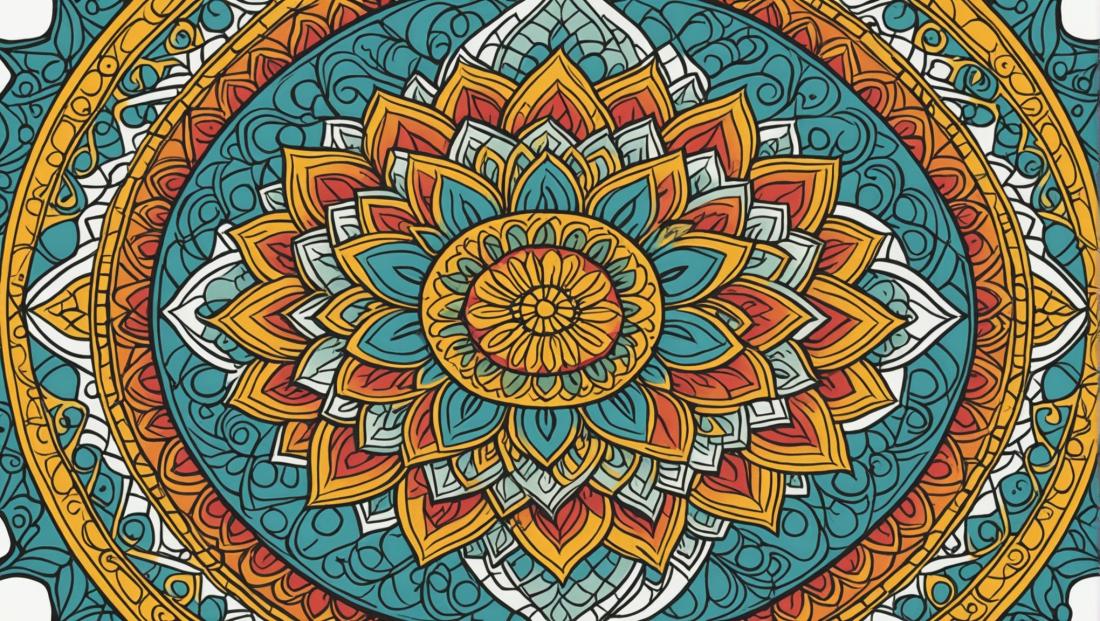 Free coloring page to print Simple mandala with large