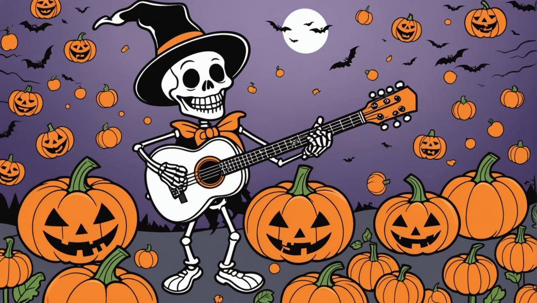 Free coloring page to print A halloween happy skeleton