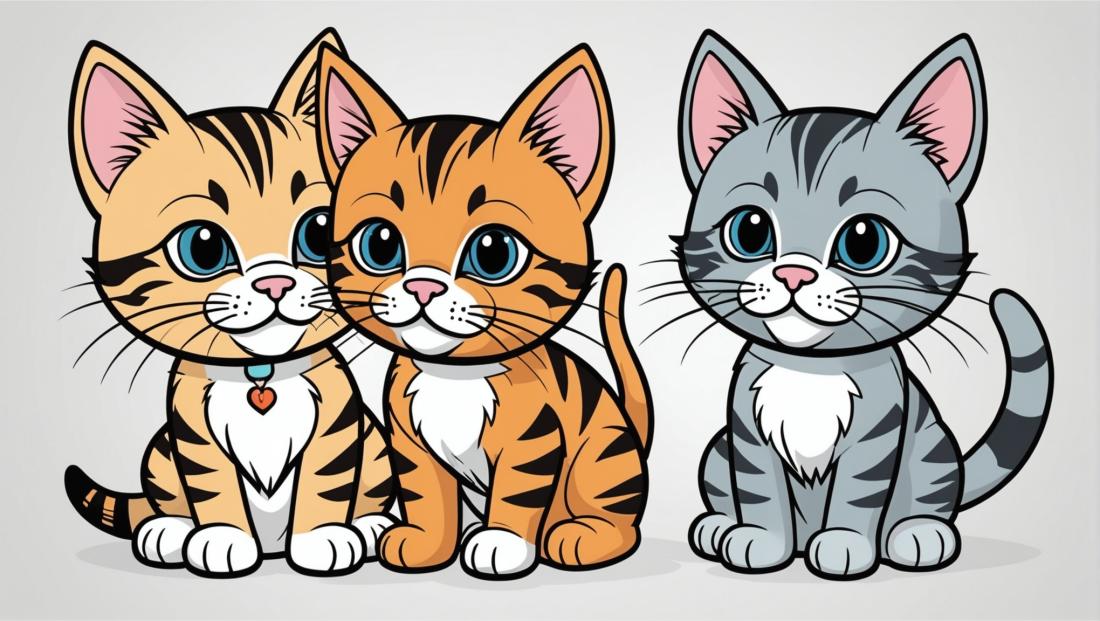 Free coloring page to print Three cute cats